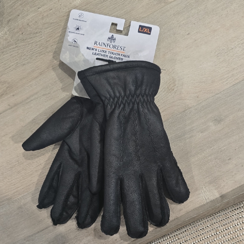 RAINFOREST Luxe Touch Black Gloves for Men
